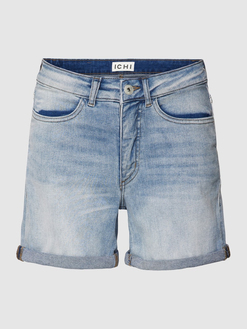Jeansshorts mit fixierten Beinumschlägen Modell 'Twiggy' in hellblau