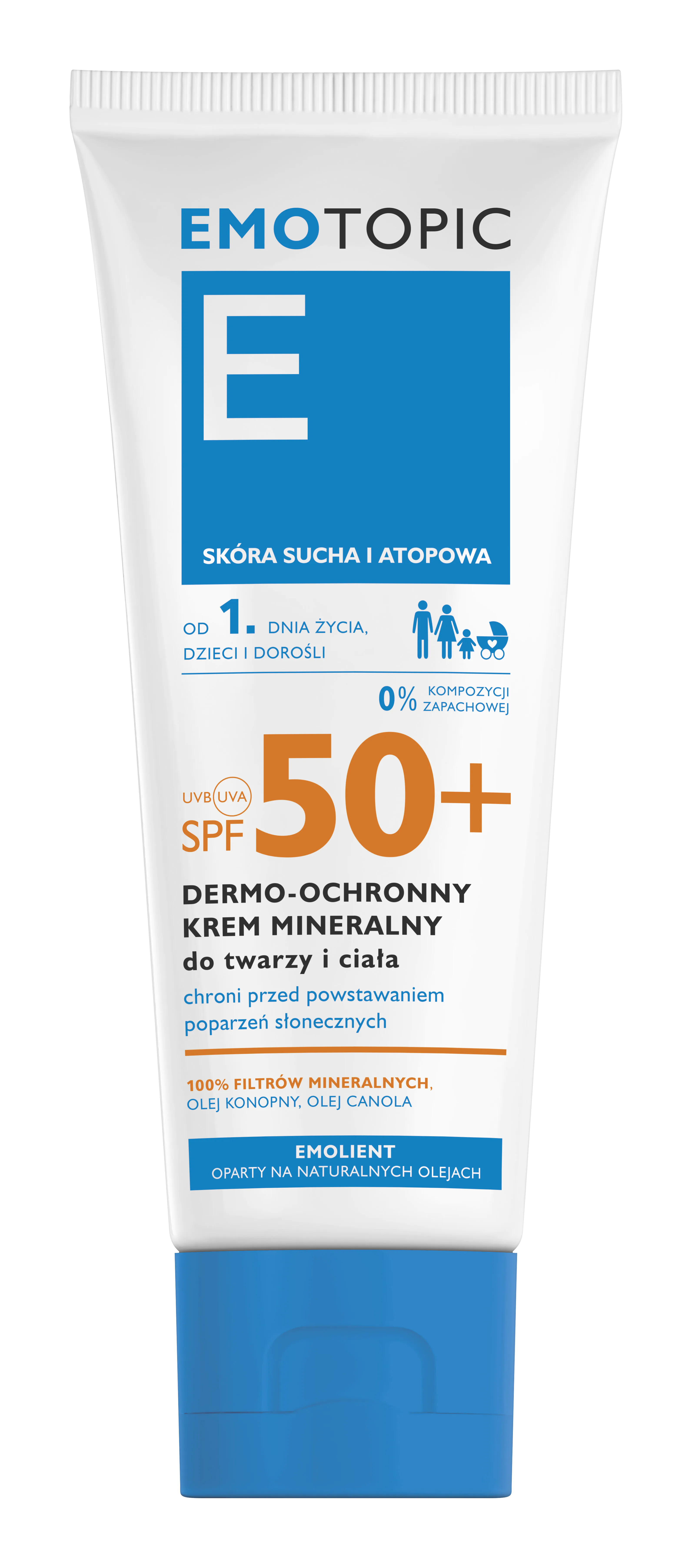 Emotopic SPF50+ Dermoprotectieve minerale crème voor gezicht en lichaam