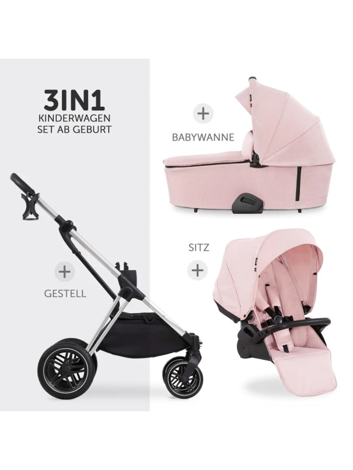 Hauck Kombi-Kinderwagen Vision X Duoset Silver in rosa günstig kaufen onesize