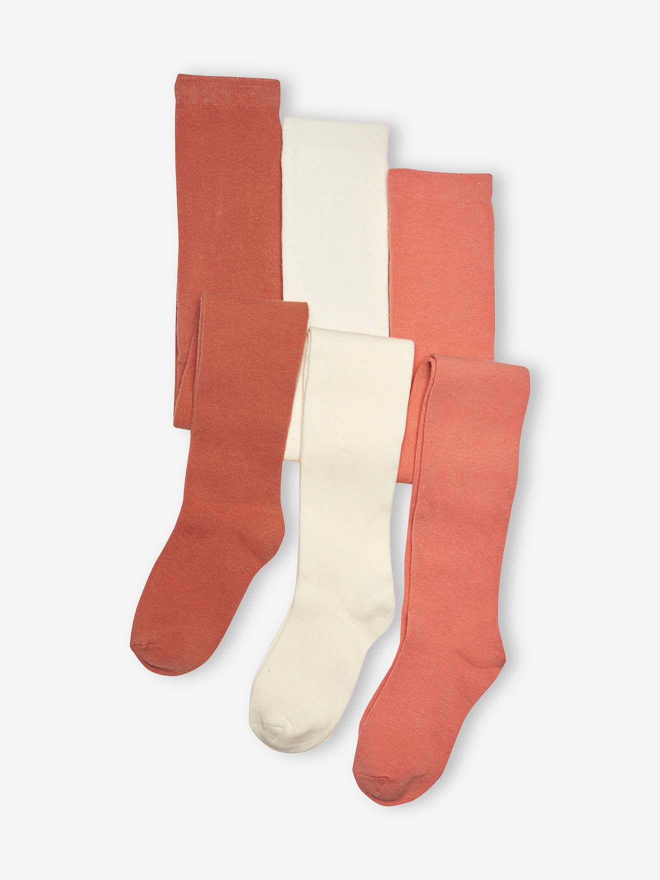 Lot de 3 paires de collants fille BASICS moutarde