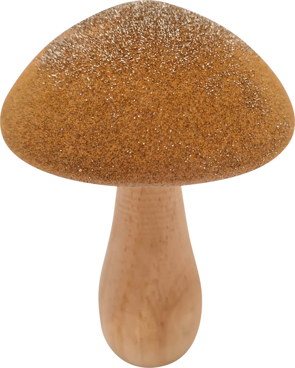 Holzpilz, Samt beglittert, beige, 1 St