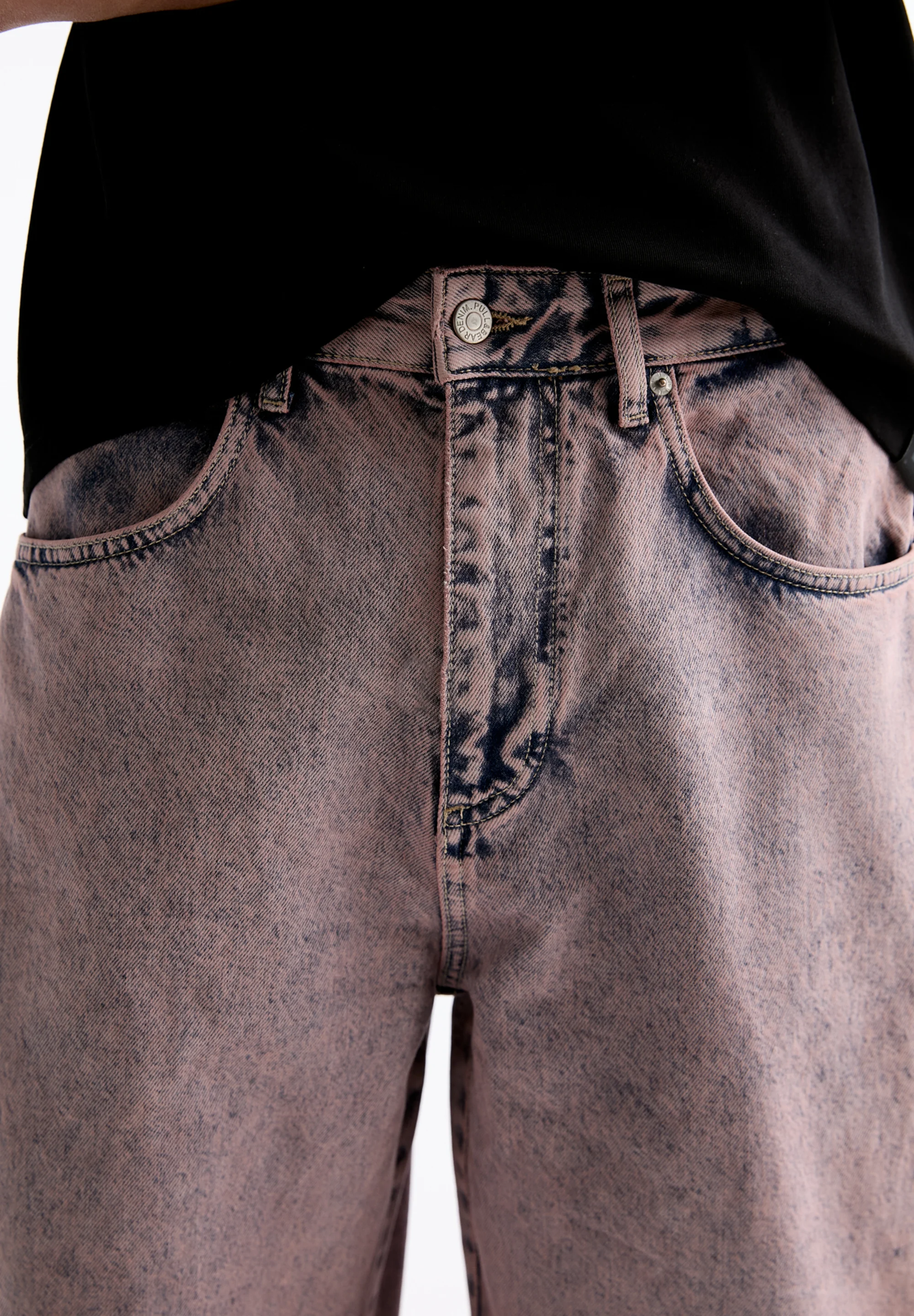 PULL&BEAR WASHED BARREL - Vaqueros pitillo
