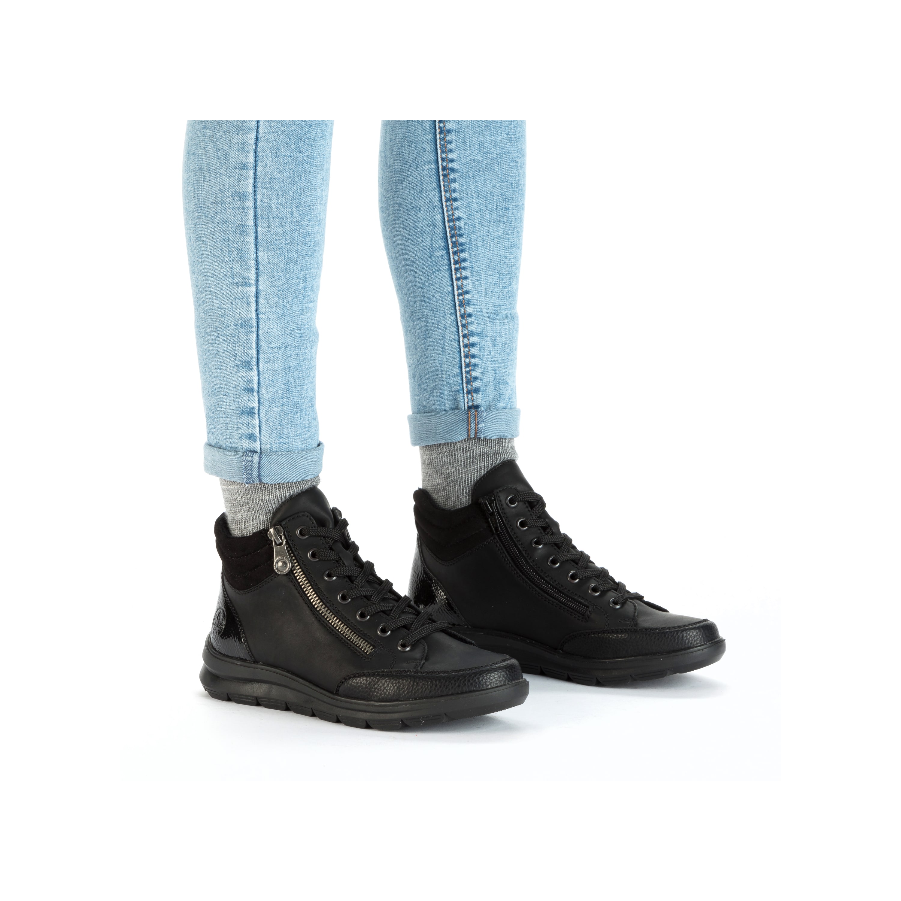 Rieker Damen Schnürschuhe tiefschwarz