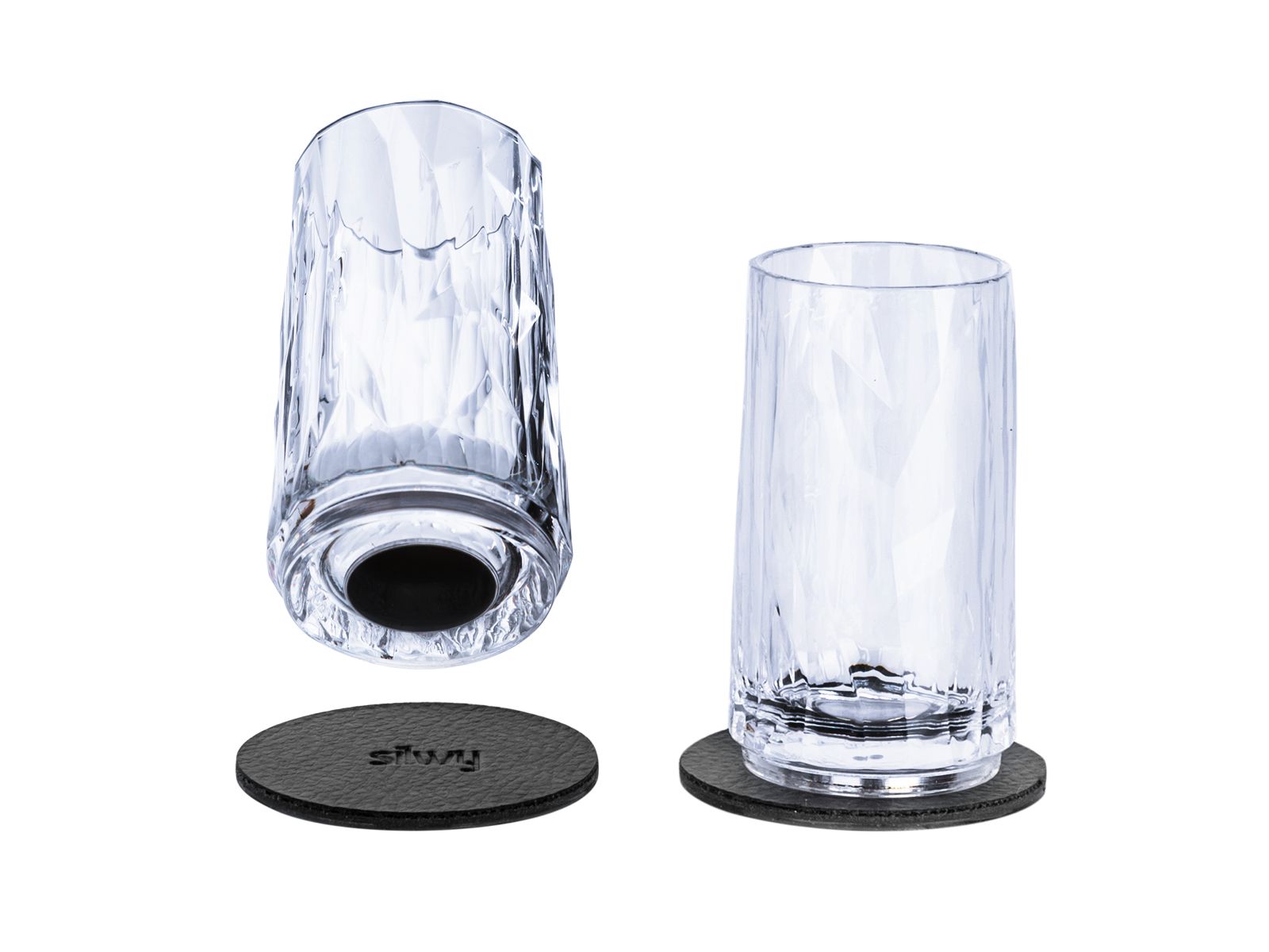 Silwy 2er Set magnetische Kunstoff Shotgläser