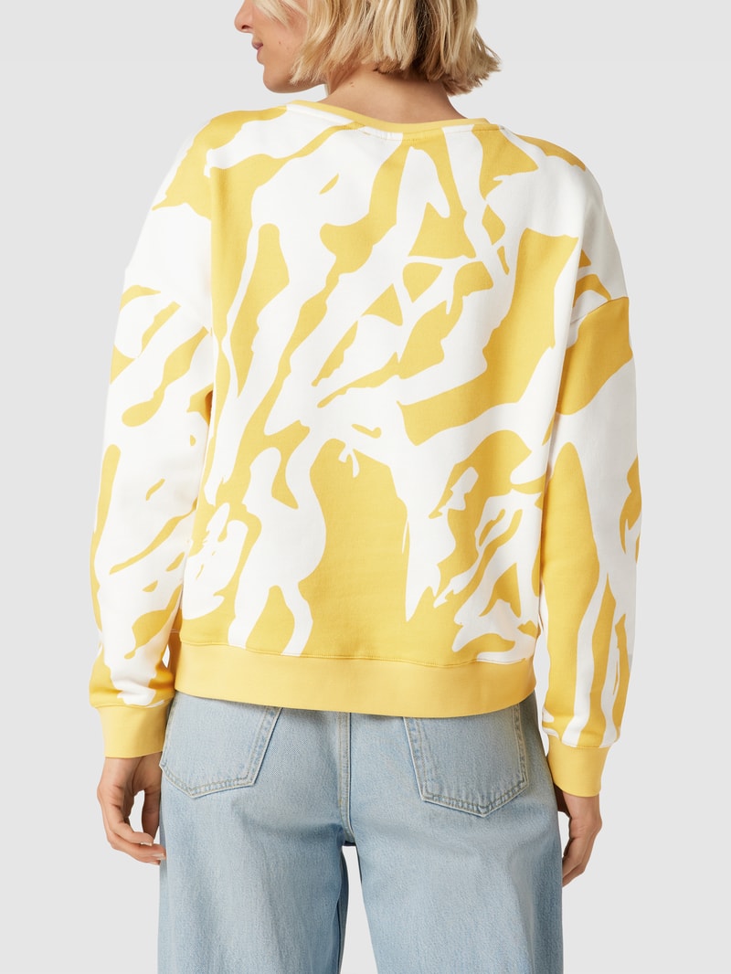 Sweatshirt mit Allover-Muster Modell 'Bo' in gelb