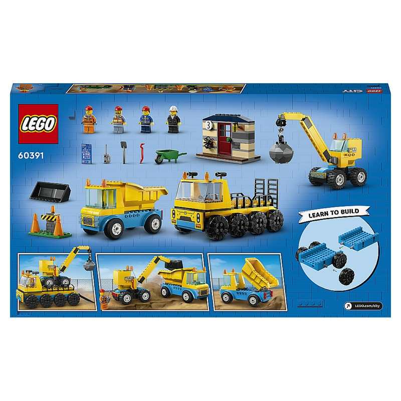60391 Les camions de chantier et la grue à boule de démolition, LEGO City