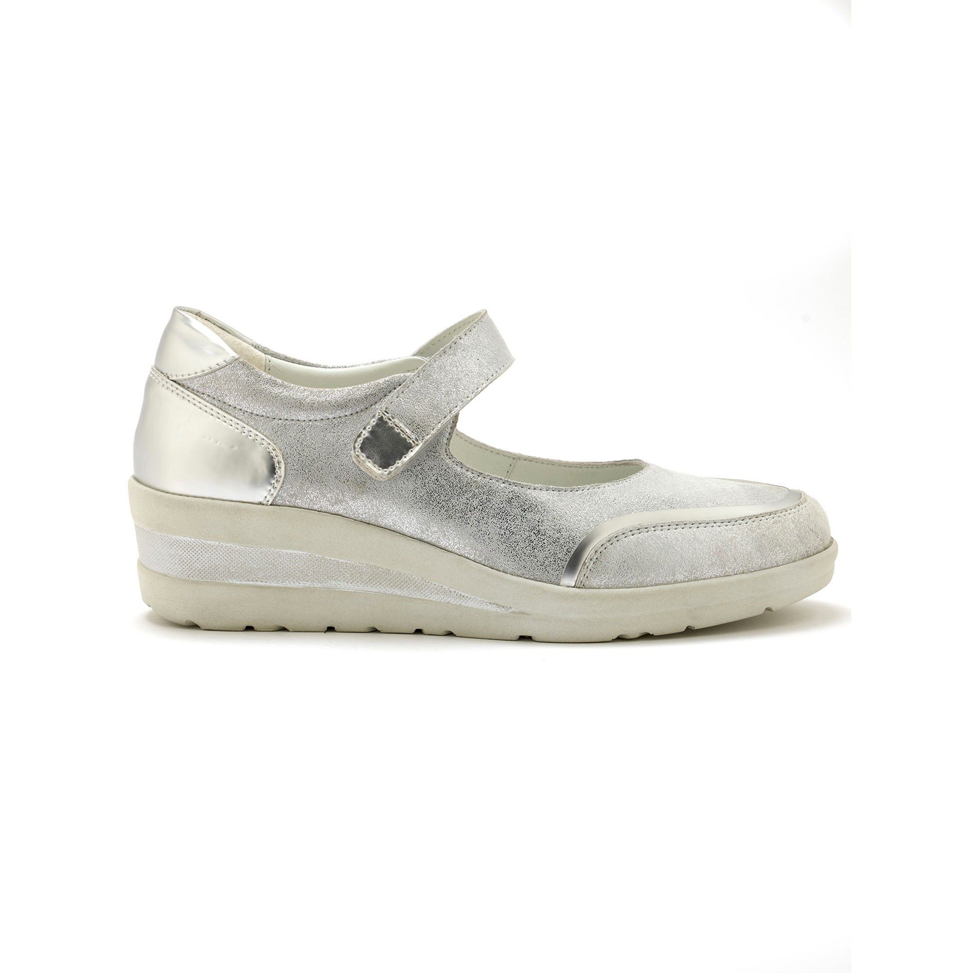 Babies scratchées compensées en cuir