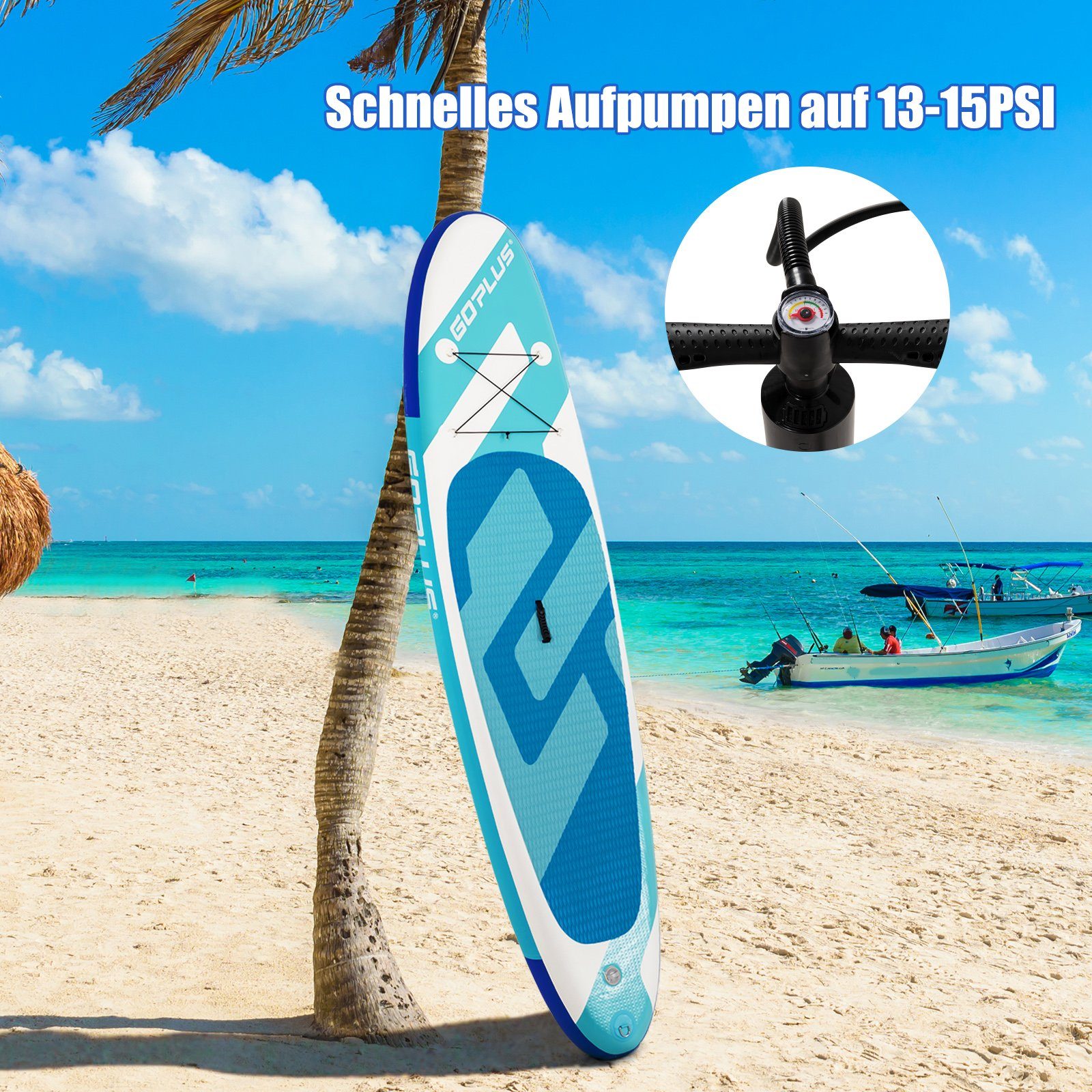 COSTWAY SUP-Board Stand Up Paddling Board, mit Paddel & Pumpe