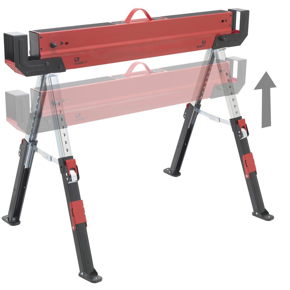 TOOLCRAFT Gerüst TOOLCRAFT TO-7726197 Stahl Sägebock höhenverstellbar 300 kg (B x H x