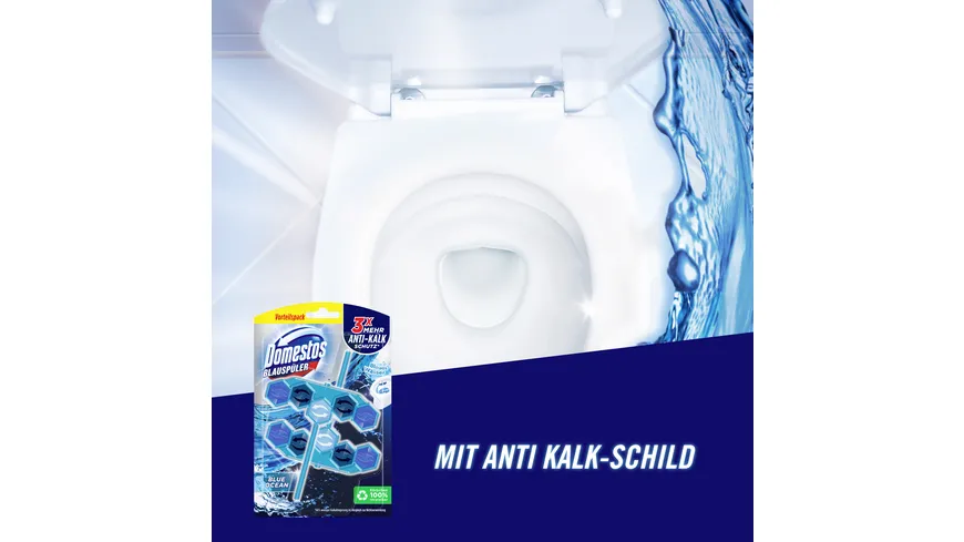 Domestos WC Stein Power5+ Aktiv Blauspüler Blue Ocean Duo 106 g