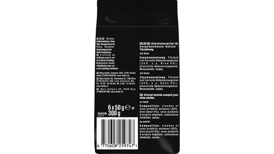 SHEBA® Fresh & Fine in Sauce mit Rind und Huhn Portionsbeutel 300 g