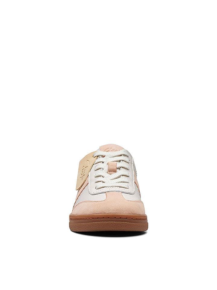 Clarks Leder-Sneakers in Creme/ Orange günstig kaufen 37,5