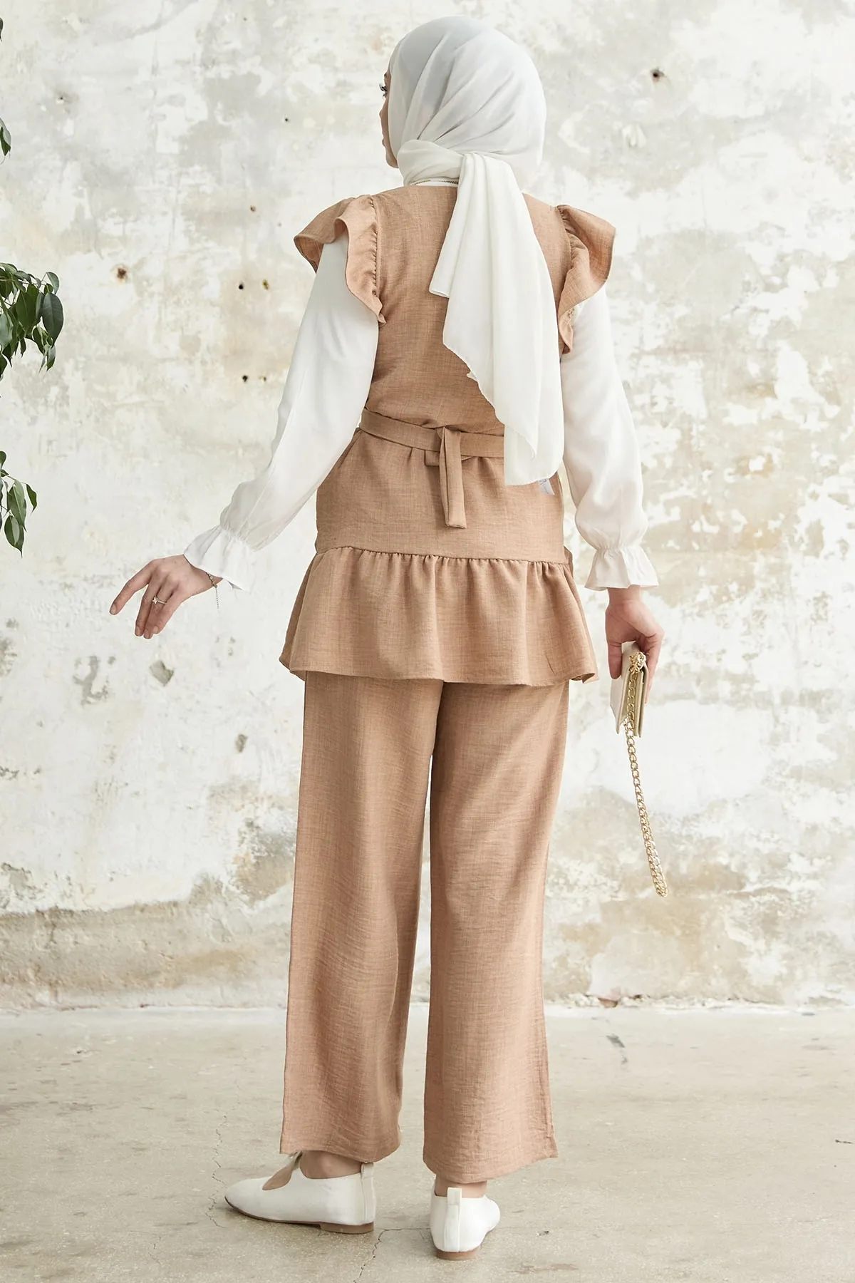 InStyle  Dreierset mit Rüschenschultern - Kamel