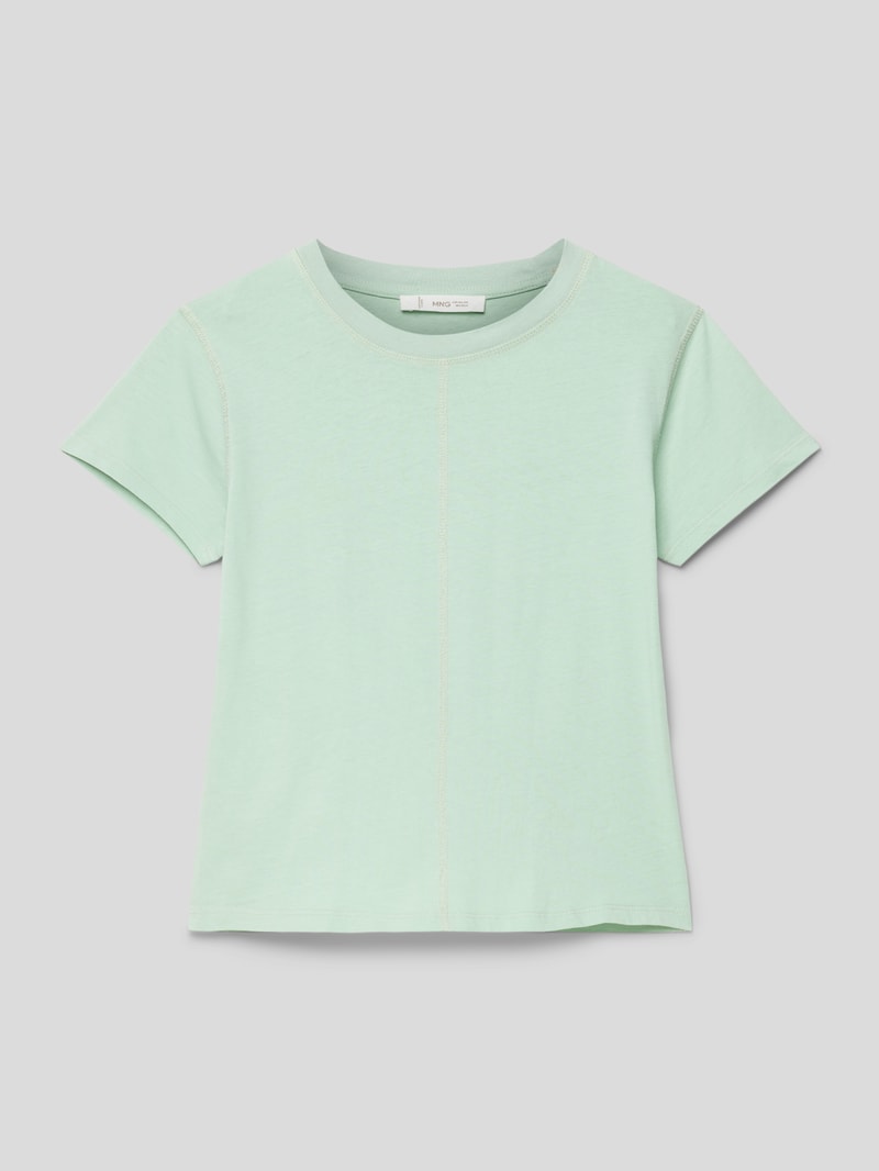 T-Shirt mit Strukturmuster in mint