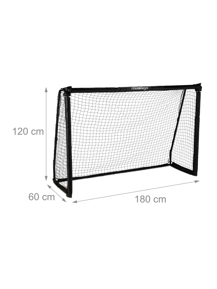 relaxdays Fußballtor in Schwarz - (B)180 x (H)120 x (T)60 cm günstig kaufen onesize