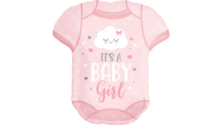 Amscan -  Folienballon BABY GIRL Super Shape 55cm x 60cm