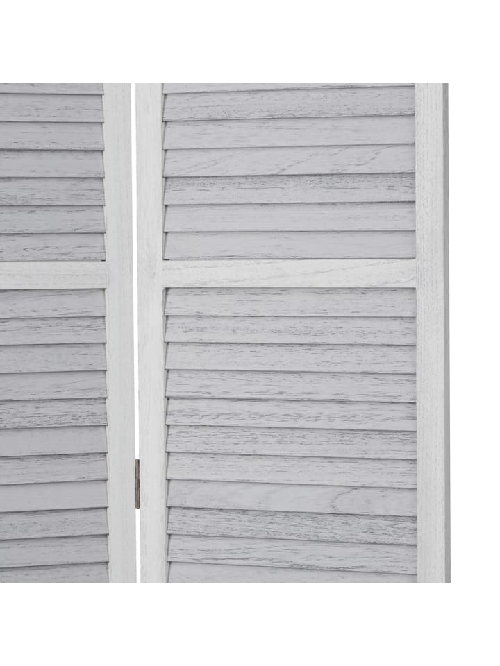 Homestyle4u 3-tlg. Paravent in Weiß Grau 120x170 günstig kaufen onesize