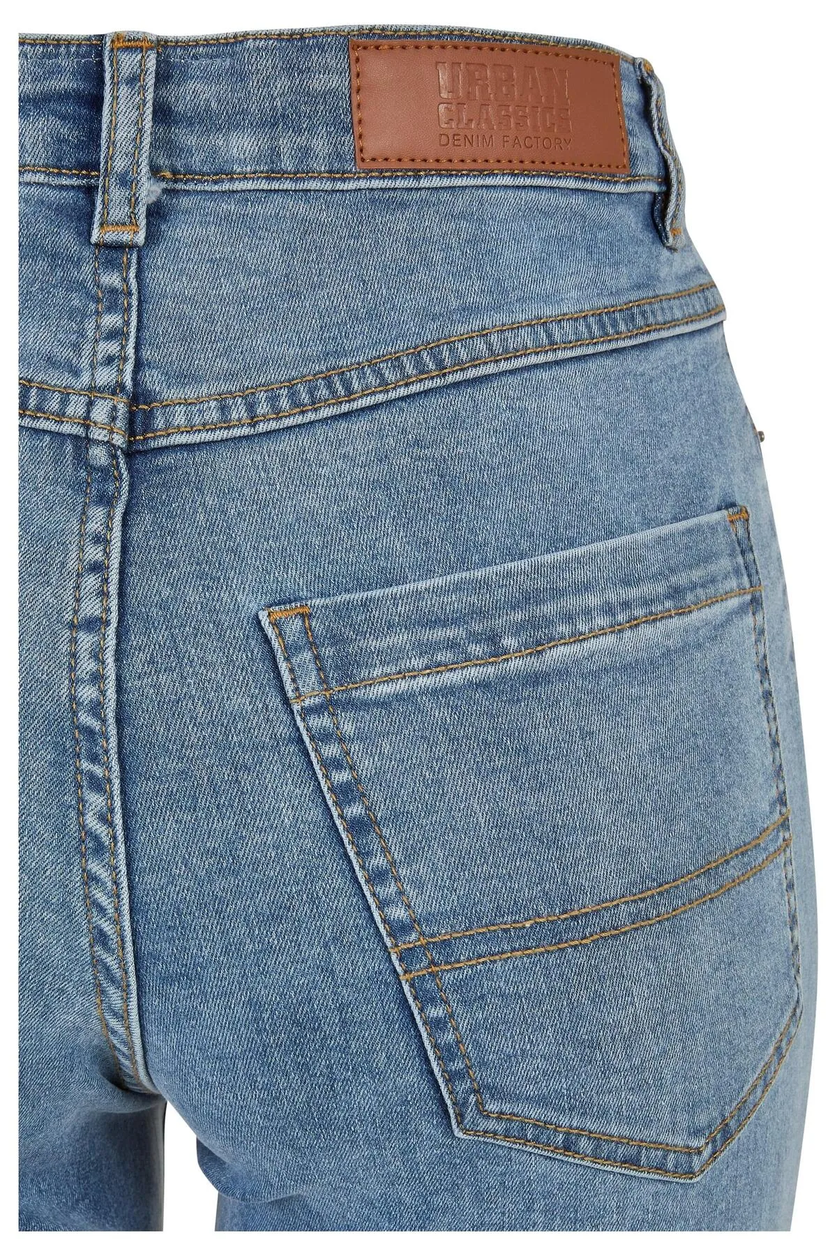 Urban Classics  Damen Ladies Highwaist Straight Slit Denim Pants
