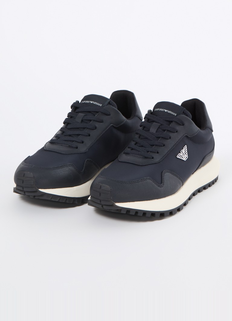 Sneakers Emporio Armani con dettagli in pelle di vitello e logo