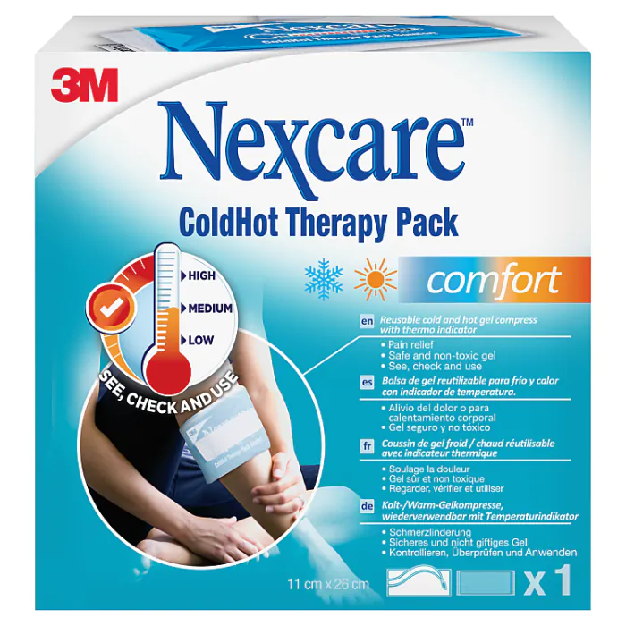 Nexcare ColdHot Therapy Pack Comfort, Bolsa de Gel Reutilizável para Terapia Fria e Quente, 11x26cm