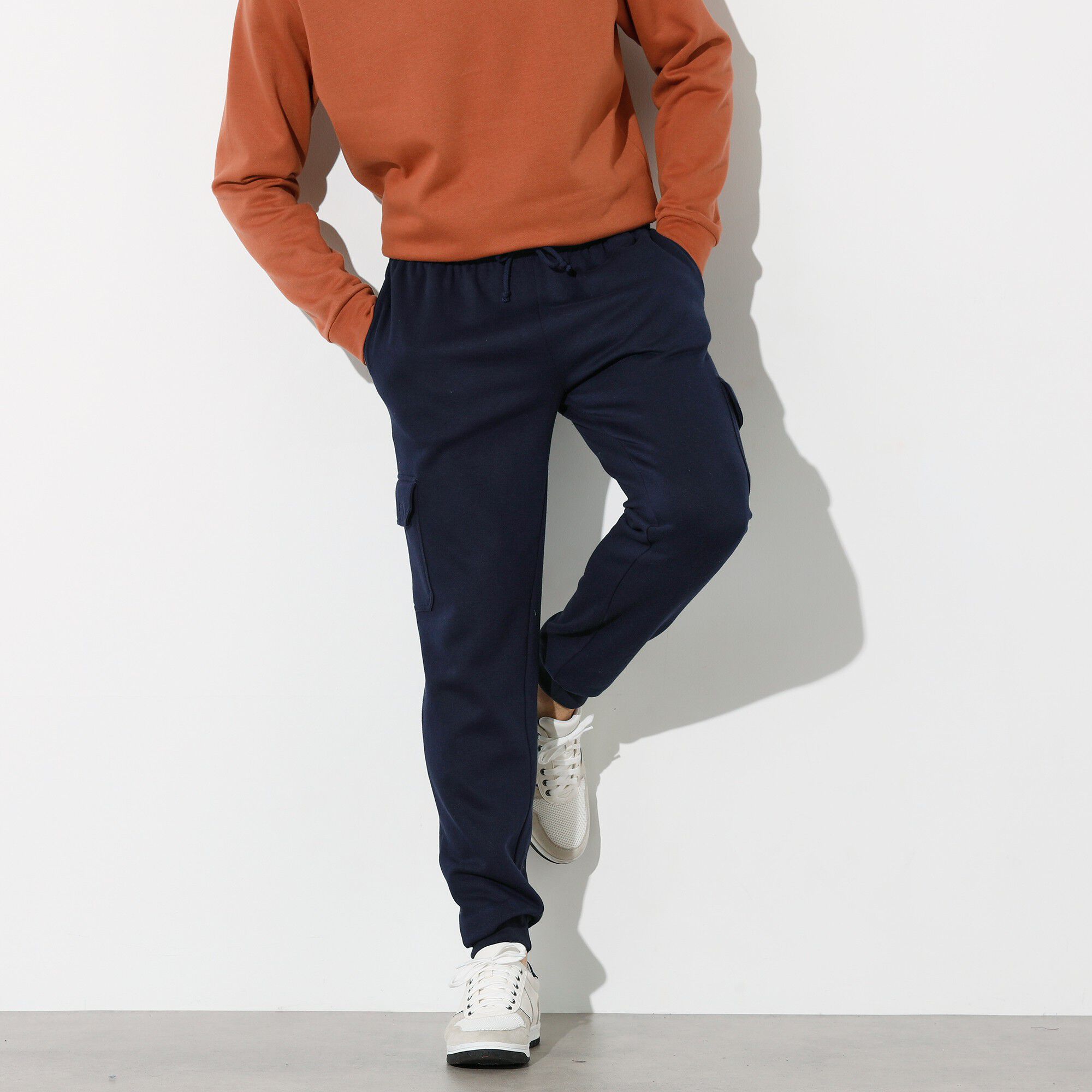 Pantalon molleton cargo bas resserrés