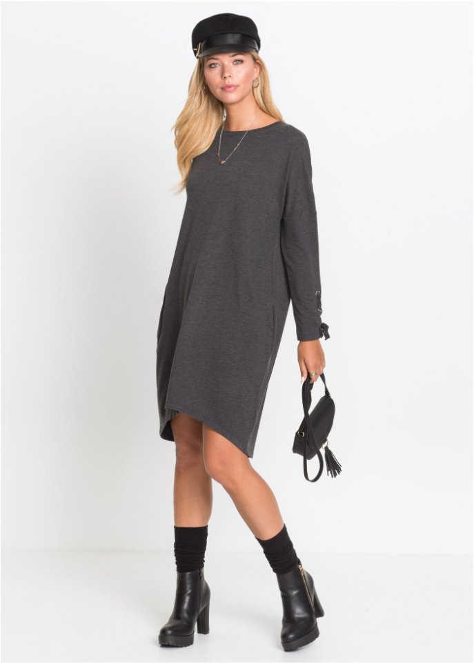 Sweatkleid mit Schnürungen