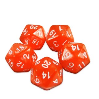 Spielwürfel W20 - Orange 20 mm (5)