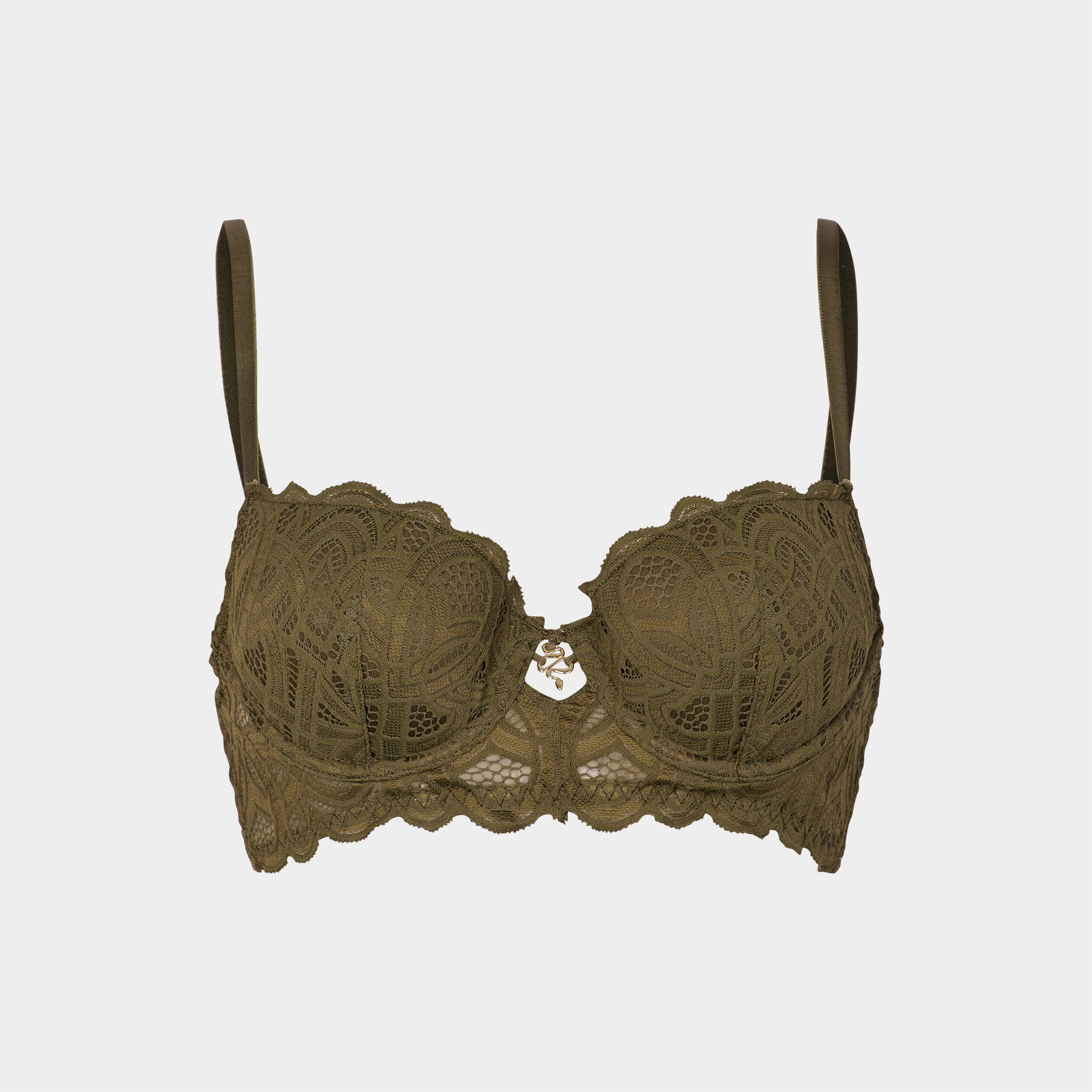 Soutien-gorge corbeille dentelle padded vert kaki femme | La Halle