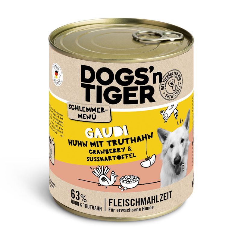 Sparpaket Dogs'n Tiger Schlemmermenü für Hunde 12 x 800 g