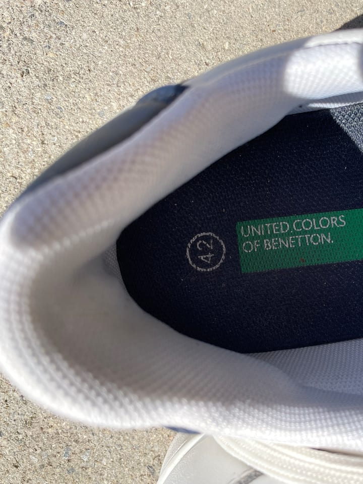 Benetton Leder-Sneakers in Weiß günstig kaufen 42