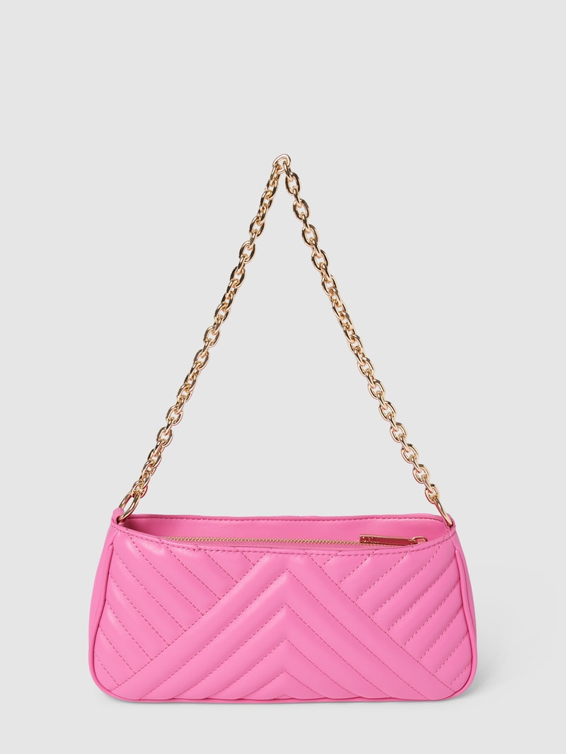 Handtasche in Leder- und Stepp-Optik in pink