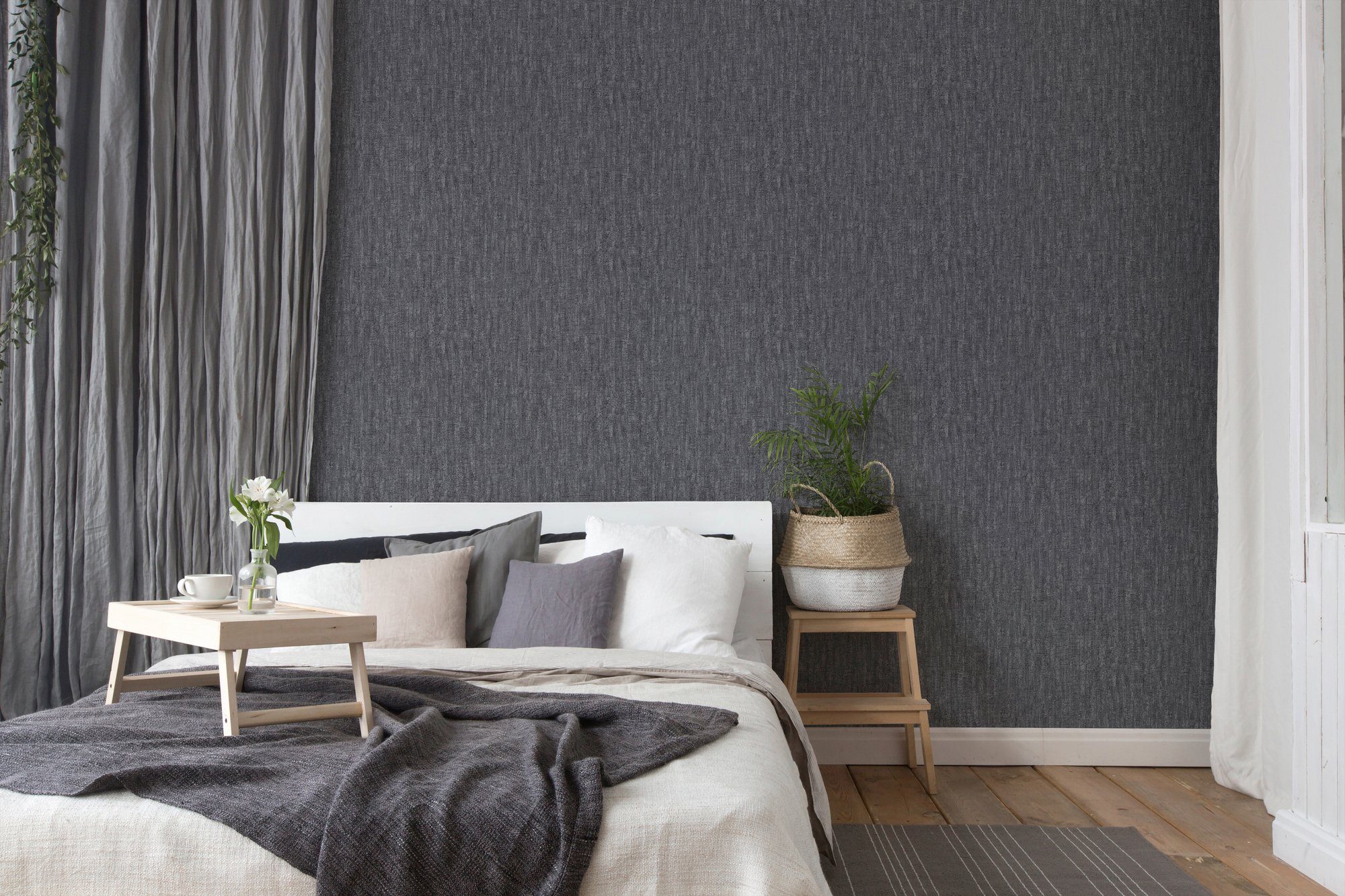 living walls Vliestapete Titanium, strukturiert, gemustert, Uni Tapete Vintage