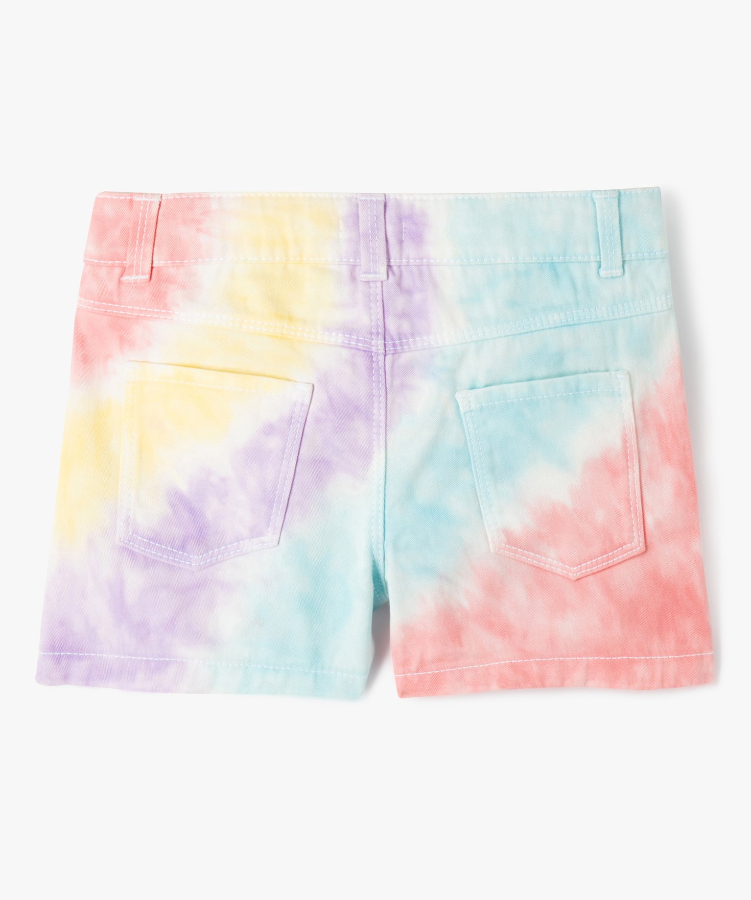 Short délavé en toile denim fille multicolore | GEMO