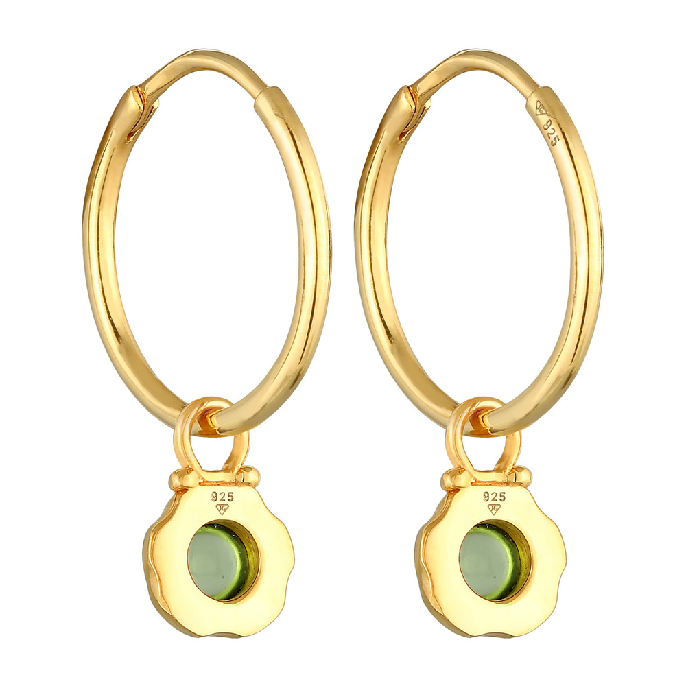 Elli PREMIUM Elli PREMIUM Boucles d'Oreilles Pendentif créole pour femme vert avec péridot en  Boucles d'oreilles