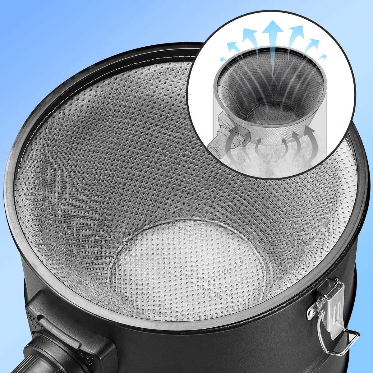 monzana Bodenstaubsauger, 1200 W, ohne Beutel, 20L Blasfunktion 1200W HEPA Feinstaubfilter Aluminium