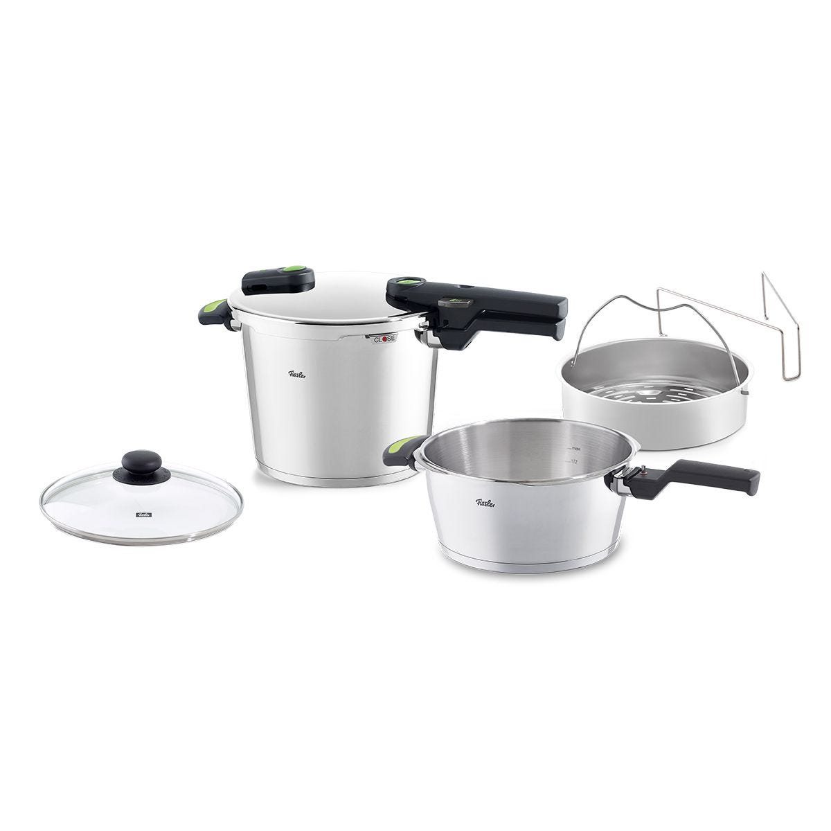 Vitaquick® Green 2-teiliges Schnellkochtopf-Set 3,5 + 6 Liter mit gratis Glasdeckel