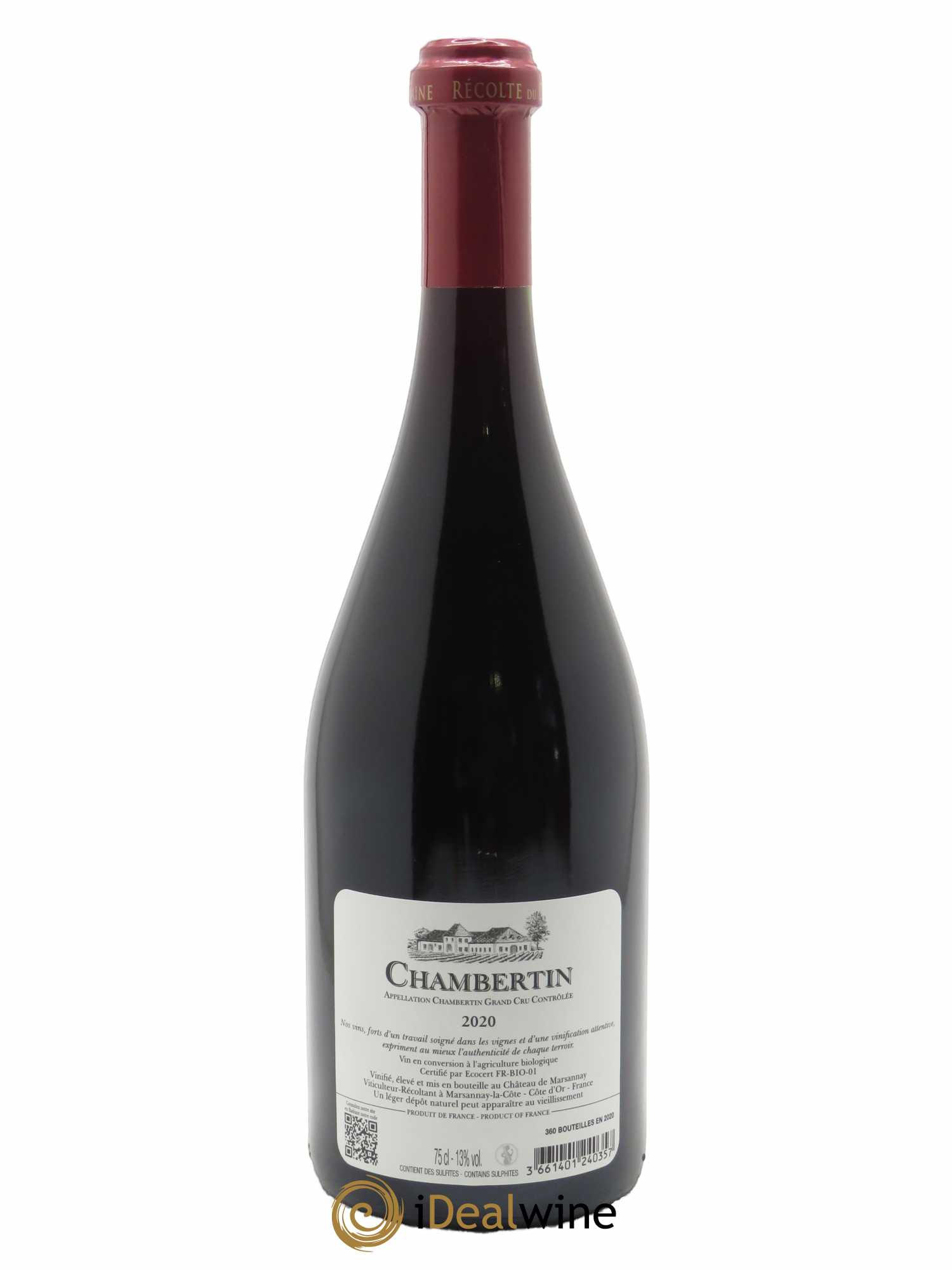 Chambertin Grand Cru Château de Marsannay  2020 - Lot de 1 Bouteille