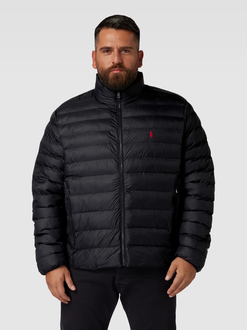 PLUS SIZE Steppjacke mit Label-Stitching in marineblau