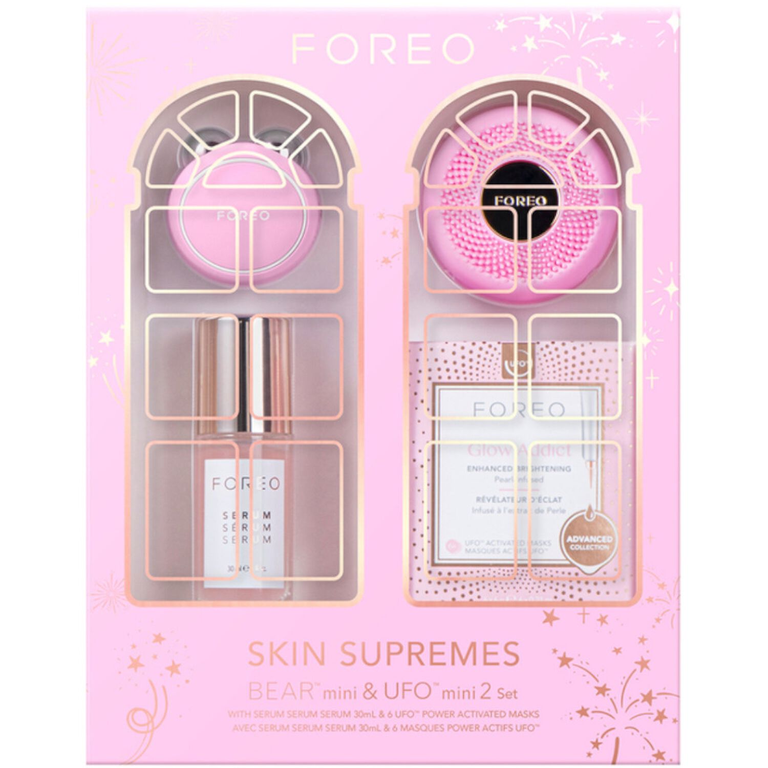 Foréo BEAR™ mini + UFO™ mini 2 Coffret Lifting Energisant & Eclat Restauré - 2 Appareils + 2 Soins