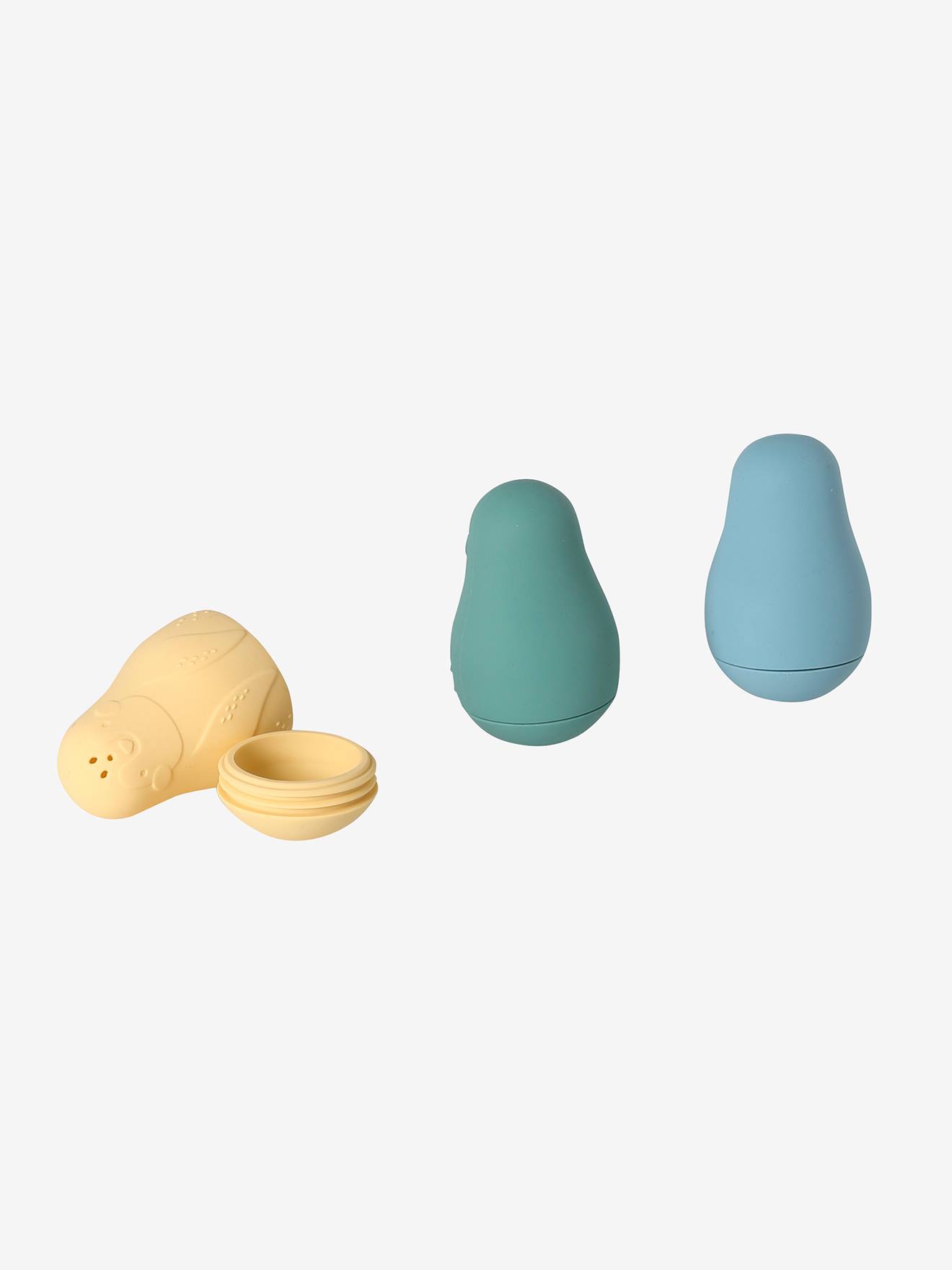 Vertbaudet 3er-Set Baby Badewannen-Spritzfiguren, Pinguine - mehrfarbig