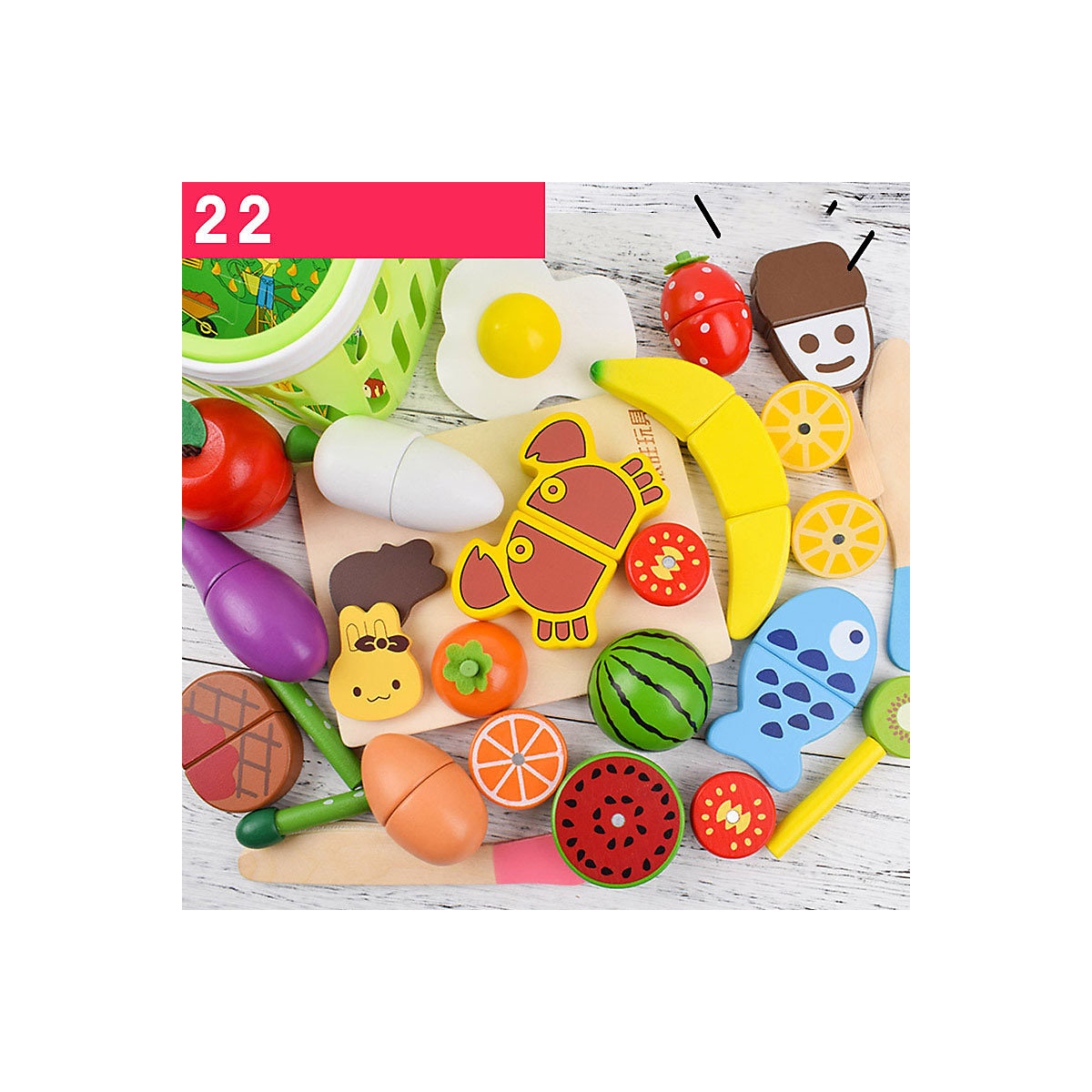 Zerhacktes Nachahmungsspielzeug Obst und Gemüse schneiden und kleben Kinder spielen Haus Küche Spielzeug