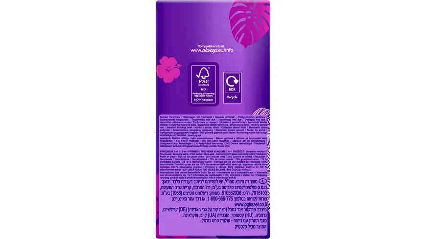 Always DAILY Slipeinlagen Fresh Normal mit Frischeduft BigPack 56 Stück