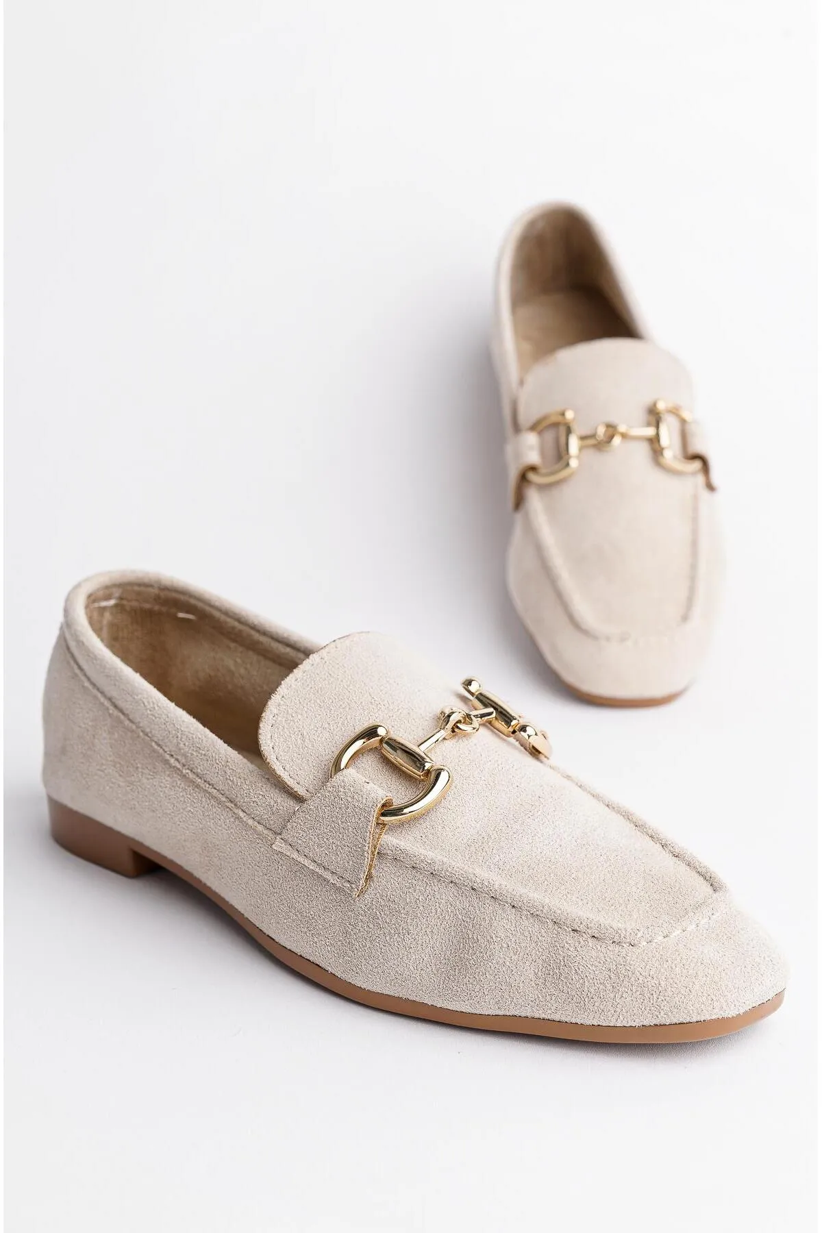 MUGGO  Mona garantierte Damen-Loafer-Freizeitschuhe aus Leder mit Metallschnalle