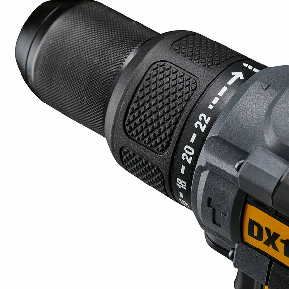 18V Schlagbohrmaschine, 65 Nm, DX12.3 inkl. 2 Akkus und Ladegerät