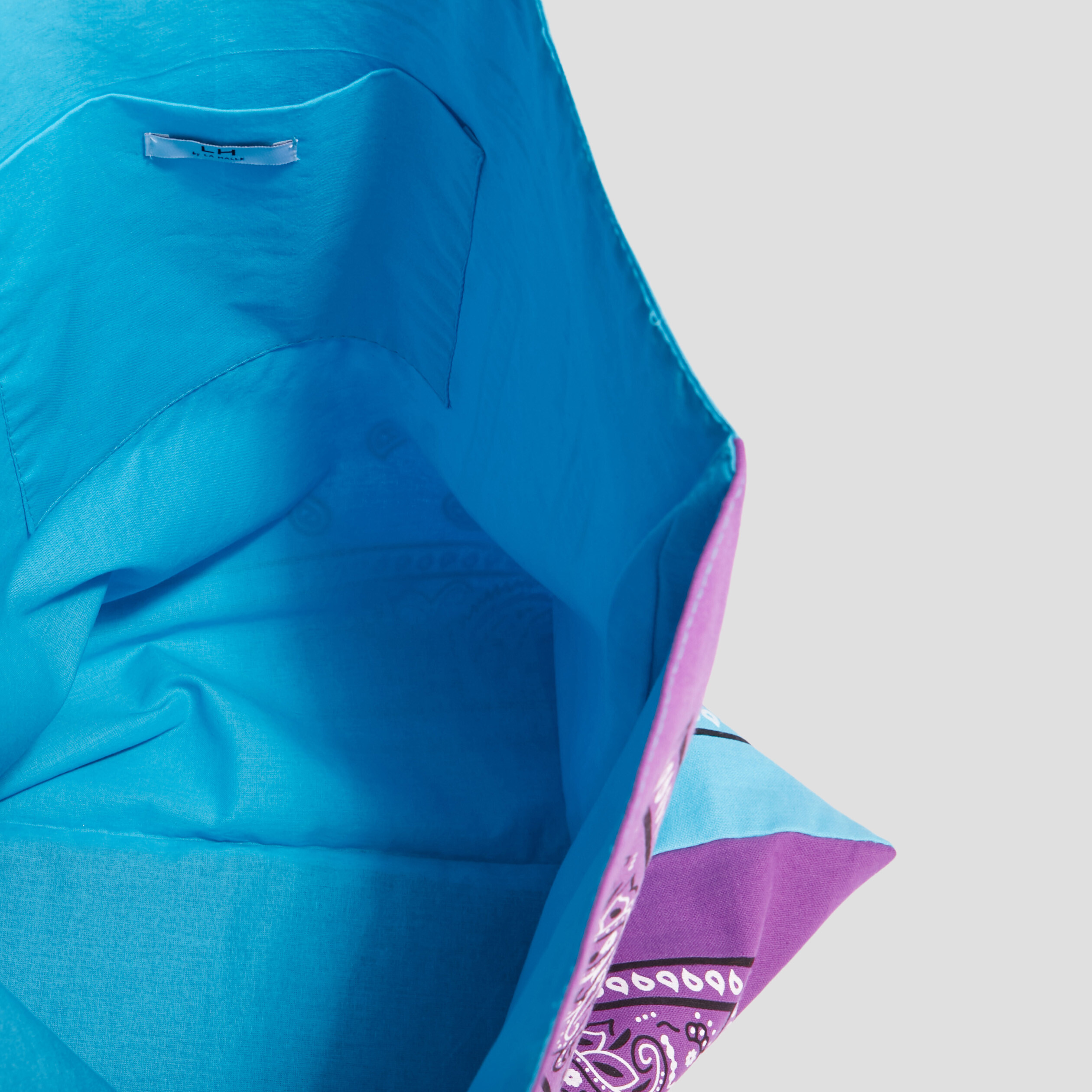 Sac cabas carré bleu turquoise femme | La Halle