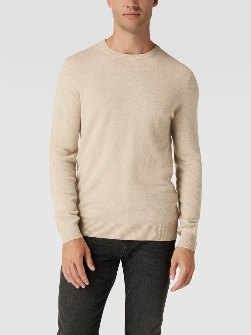 Pullover in Ripp-Optik Modell 'FILO' in offwhite meliert