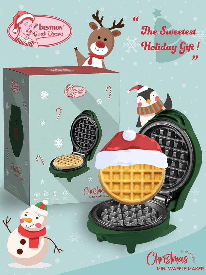 bESTRON Mini-Waffeleisen ''Sweet Dreams'' in Grün günstig kaufen onesize