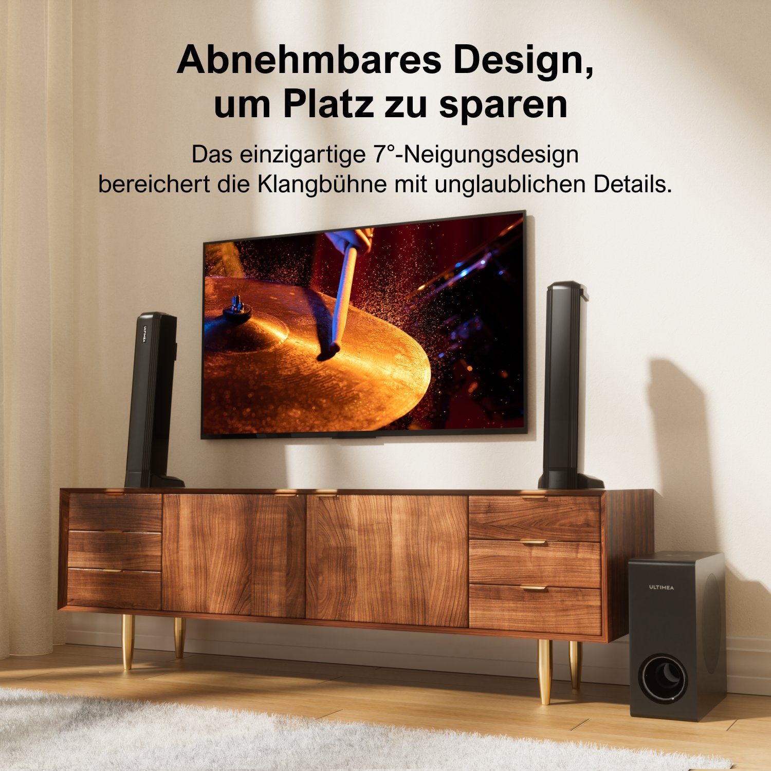Ultimea Apollo S50 4.1-Kanal Soundbar (Abnehmbar Lautsprecher, 200W, mit Subwoofer)