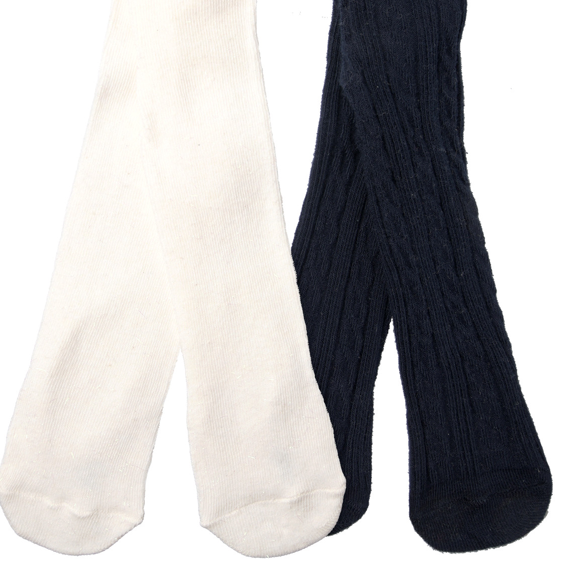 2 Baby Strumpfhosen mit Struktur-Muster