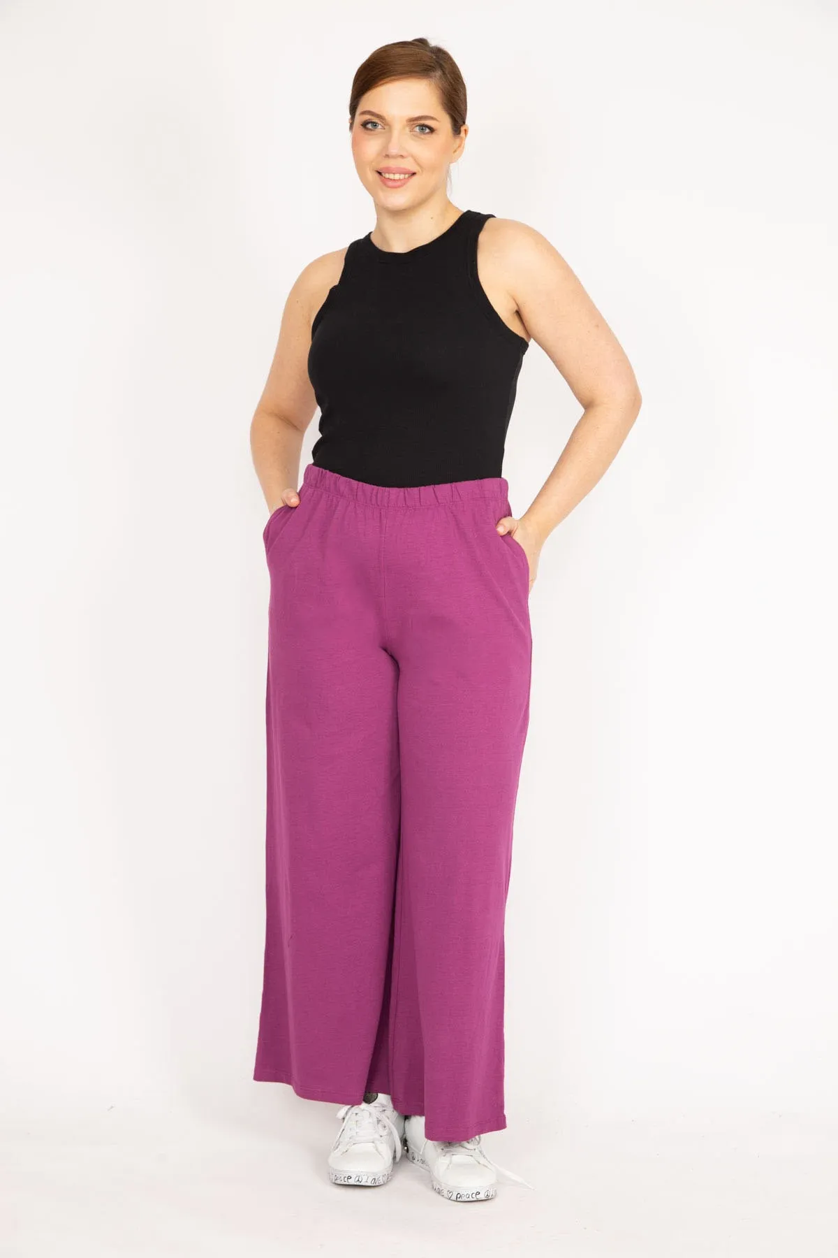 Şans  Damen-Jogginghose von Fujya, große Größe, weites Bein, unten, 65n35988